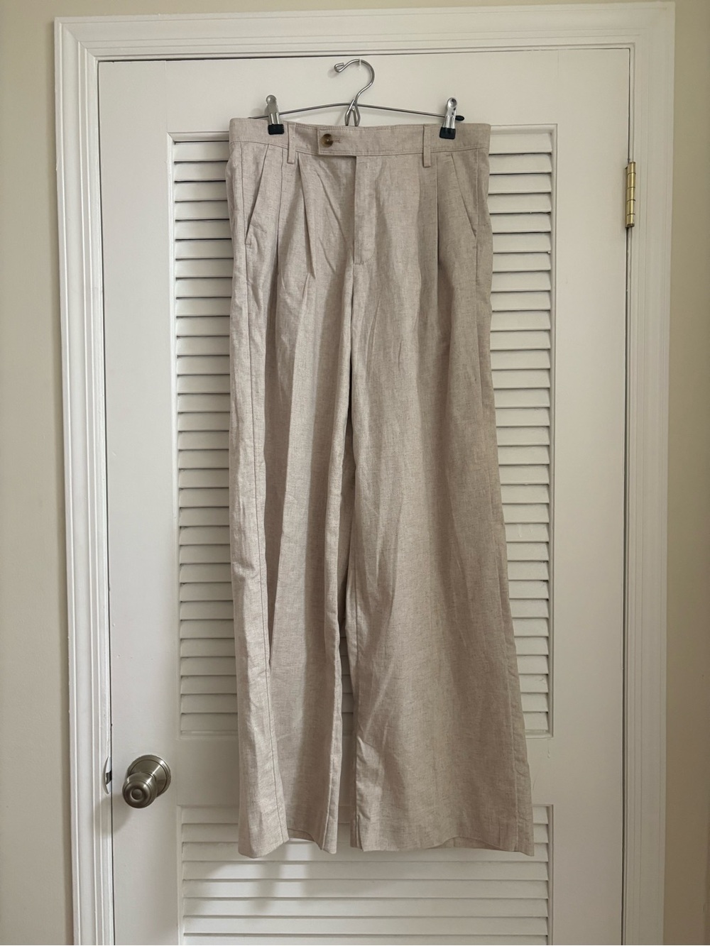 Banana Republic Natural Beige Wide-Leg Linen Blend Pants Size 8 NWT